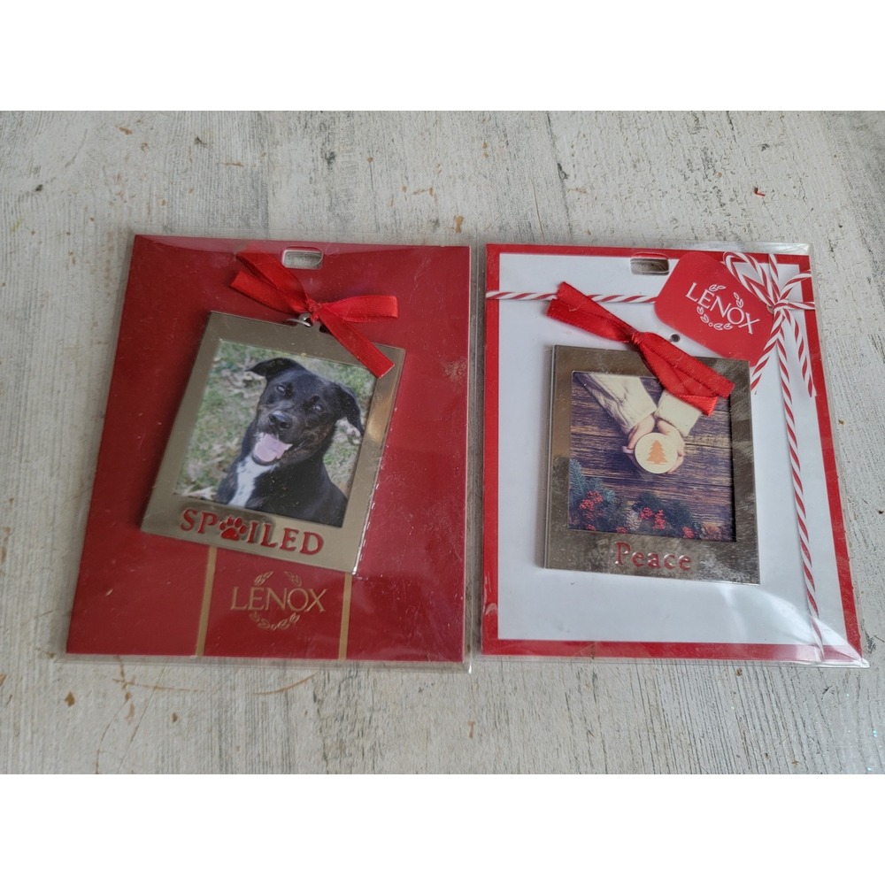 Lenox metal new photo frame ornament holder spoiled pet piece set